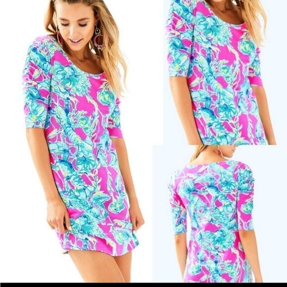 Lilly Pulitzer Floral La Jolla Mini  Dress Size XXSmall Lobsters In 🦞  L… - Picture 1 of 16